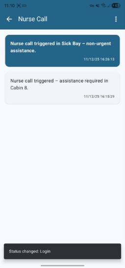 Group Details with login confirmation snack bar